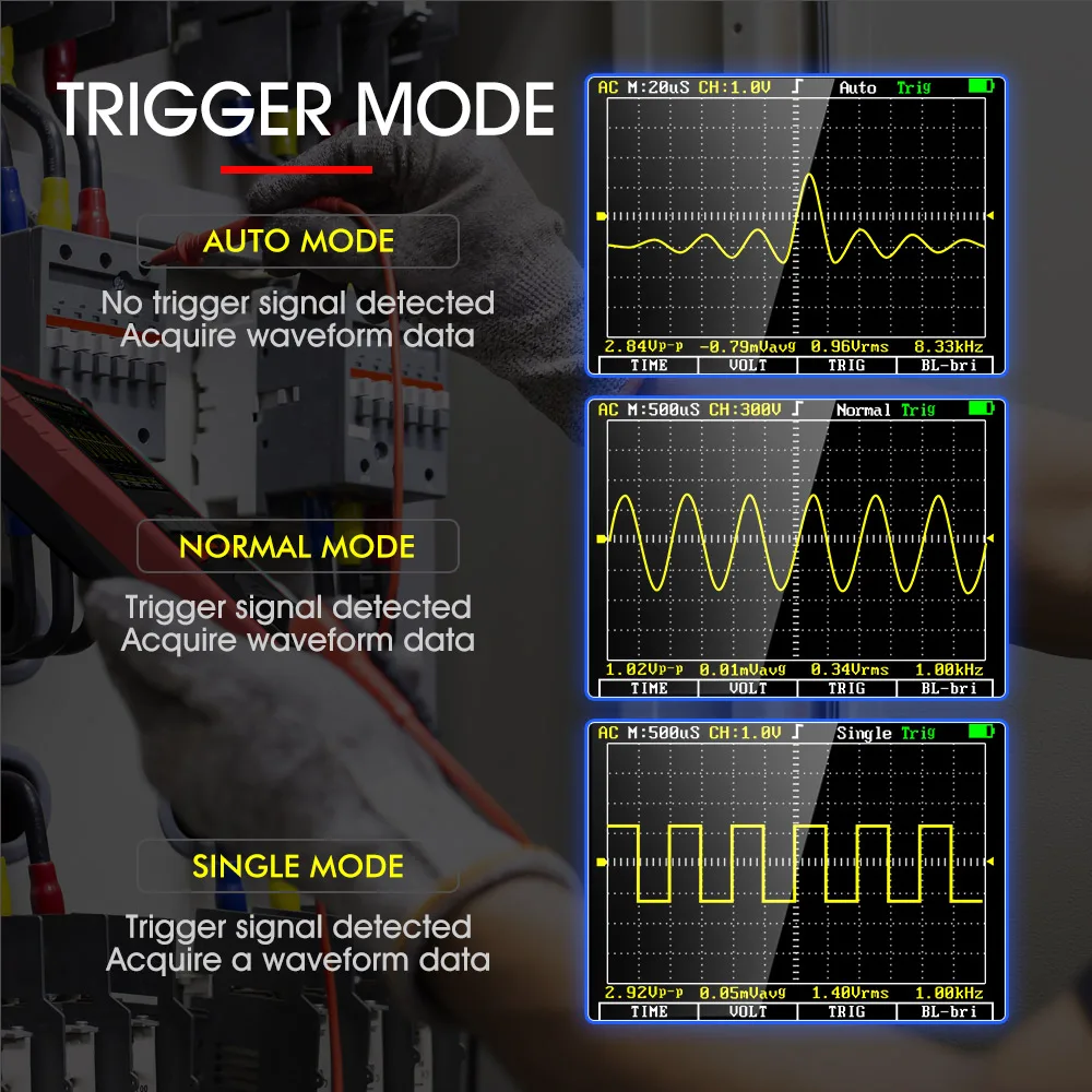 2 In1 Digital Multimeter Analog Bandwidth 2.5MS/s Sampling Rate Waveform Data Storage Oscilloscope Signal Generator Tester 3