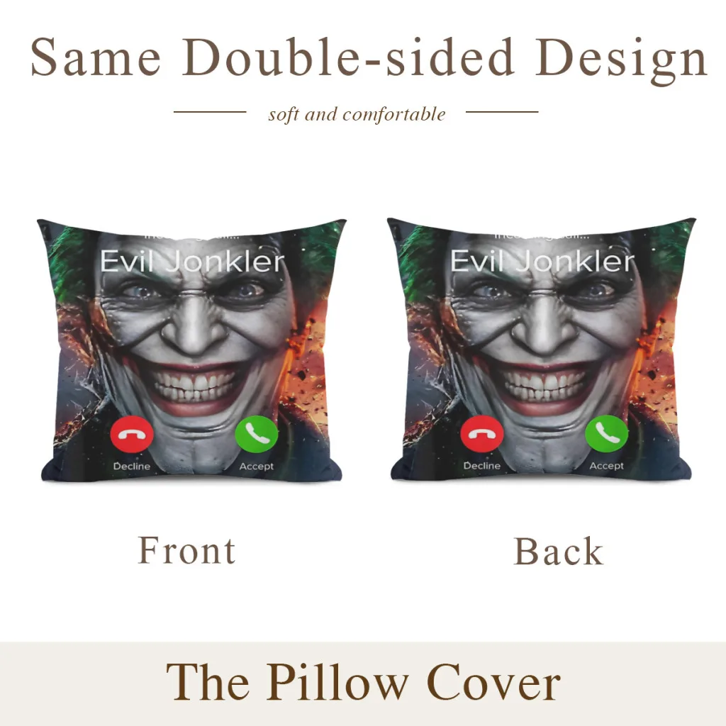 Pillowcase Cushions Cover Cushions Home Decoration Humor Horror Incoming Call From Evil Jonkler Pillows For Sofa 2