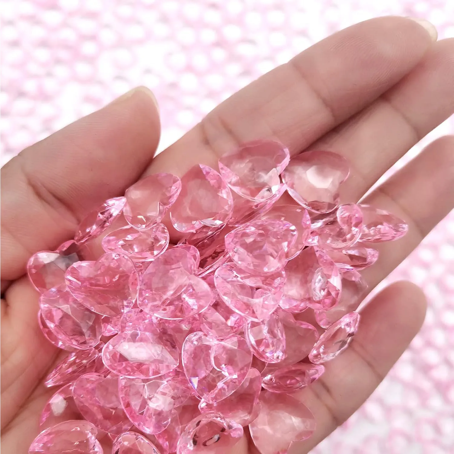100 Stück rote Acryl-Herzen-Kugeln zum Valentinstag, Valentinstag-Kristalle, Liebesherzen für Tischdekoration, schöner Vasen-Glasfüller – Detail 14