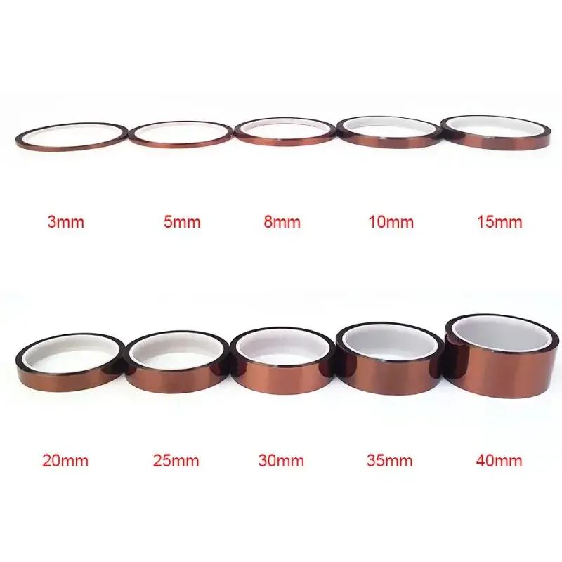 High Temperature Heat Insulating Tape Polyamide Insulating Tape Self Adhesive 3D Printing Board Protection 33M 12Sizes electrical tape electrical insulating tape insulation tape