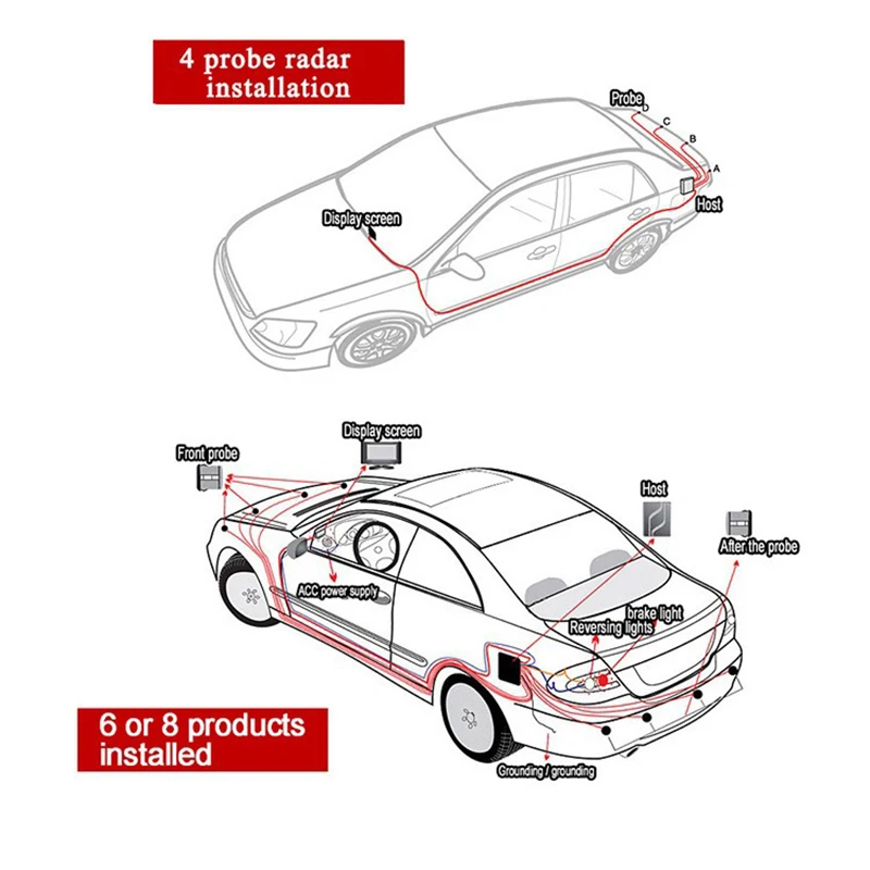 Parking Sensor Kit Car Parktronic LCD Display Beep Reverse Backup Radar Monitor