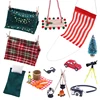 1Pc/1Set Mini Christmas Elf Doll Hammock Swing Sleeping Bag Miniature Outdoor Camping Bonfire Scene Simulation Telescope 2