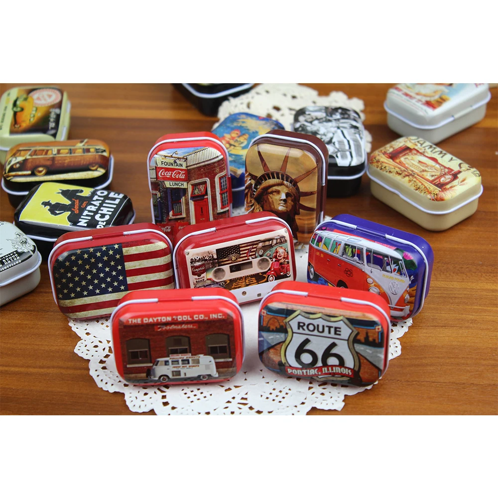 Tinplate Storage Box Desk Organizer Containers Case Can Small Tins With Lids  Desktop Wedding Candy - AliExpress