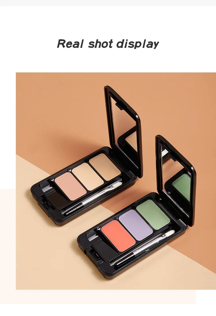 Natural contouring three-color concealer for facial acne marks spots tear grooves concealing brightening