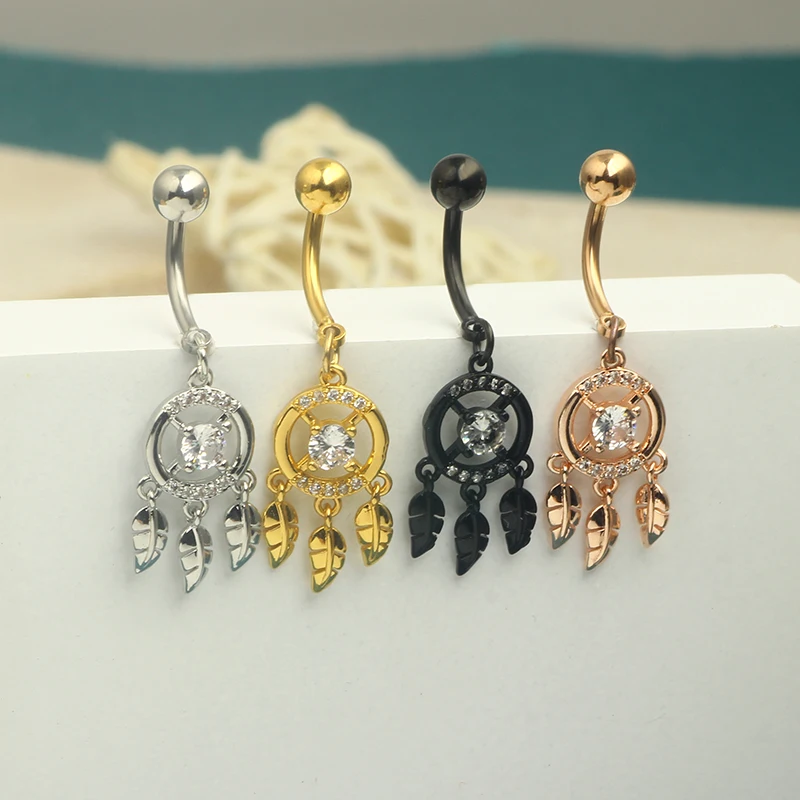 Stainless Steel Women Belly Button Ring Stud Leaf Navel Piercing Sexy Bunny Belly Dangle Piercing Ombligo Body Jewelry dangle pi