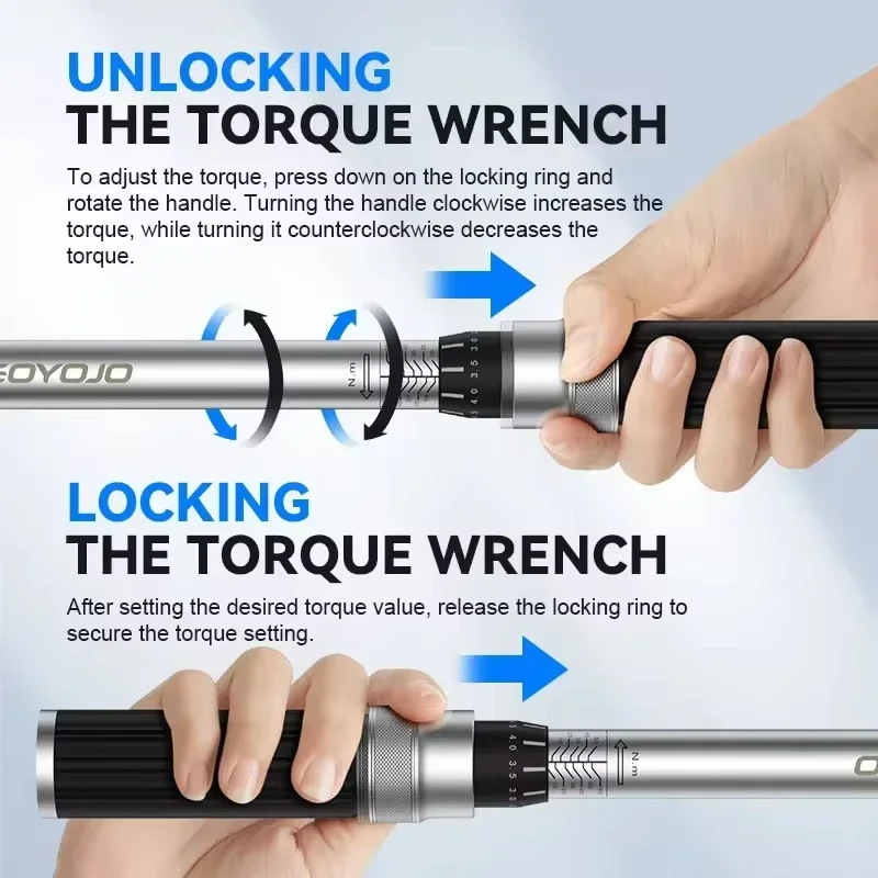 3/8&rdquo; Torque Wrench 5-60N.m Square Drive 1/4&rdquo; Pro Torque Wrench 5-25N.m Professional Bicycle Automotive Repair Tool