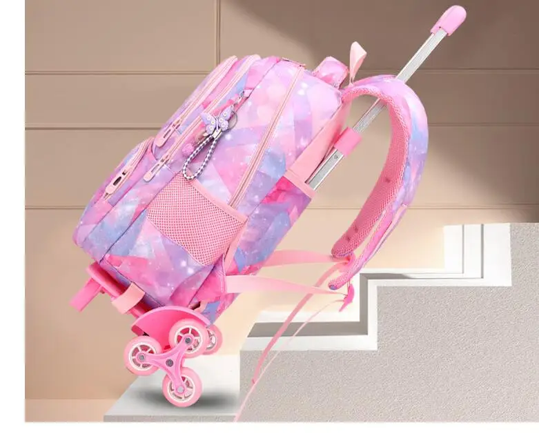 School Trolley Bag School Wheeled Backpack Set for Girls Elementary School Trolley Bag Set 3 pcs with Lunch Bag Pen Bag For Boy