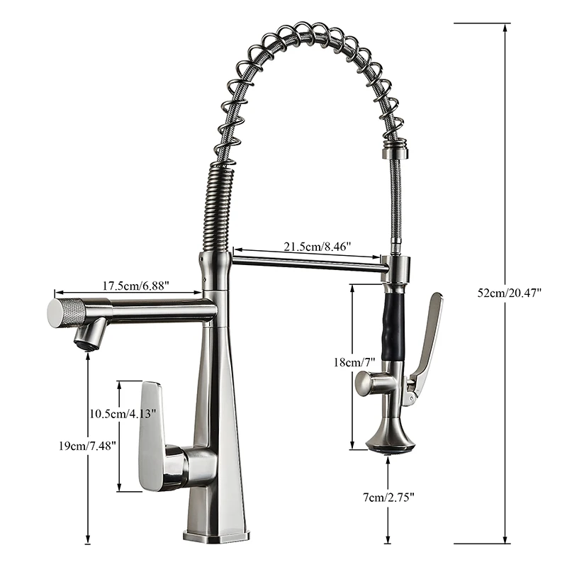 Matte Black Spring Kitchen Faucets Pull Down Spray Kitchen Faucet Single Handle Hot Cold Water Mixer Tap 360 Rotation Crane Tap corner kitchen sink