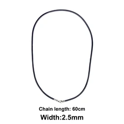 Unisex Black Rubber Rope Necklace - Fashion Jewelry Gift (2.5mm 60cm)