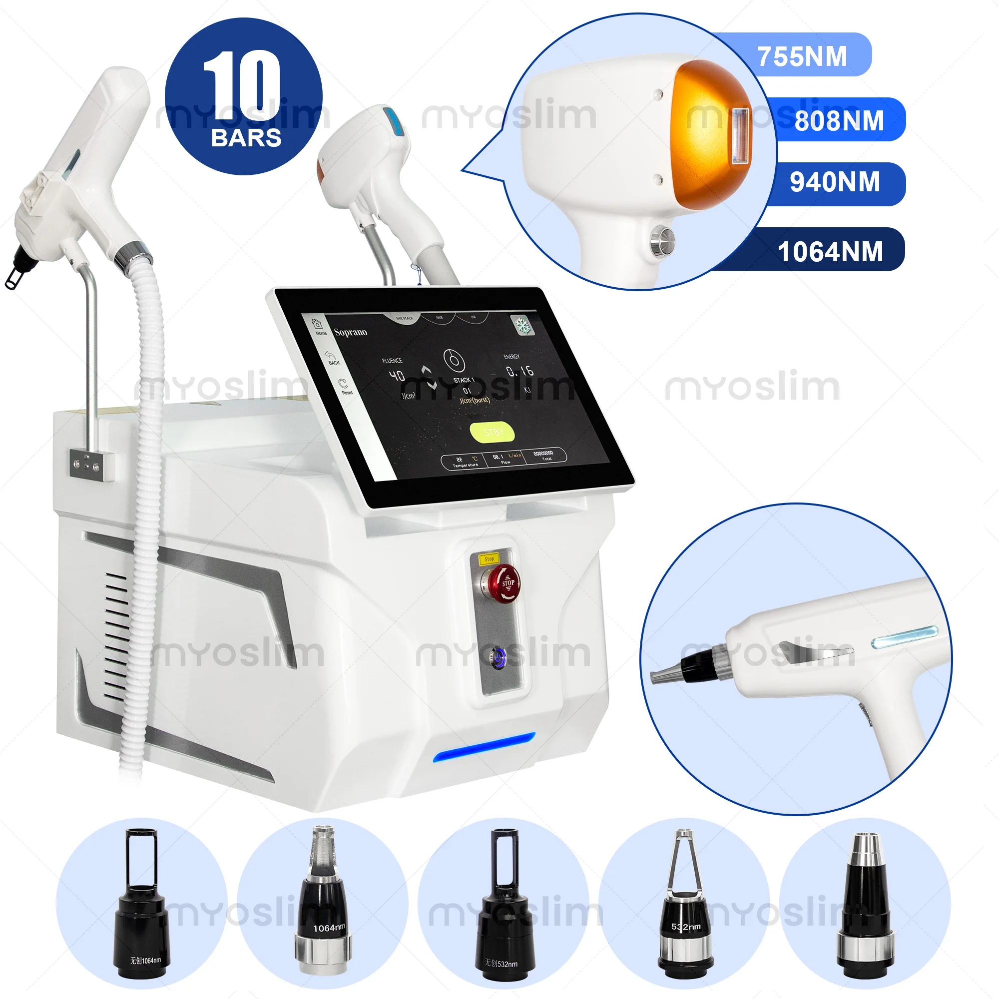 5000W 2 IN 1 Professional 4 Wave 808 Diode Laser FAC Permanent Painless Hair Removal Picosecond Laser Tattoo Removal Machine 3