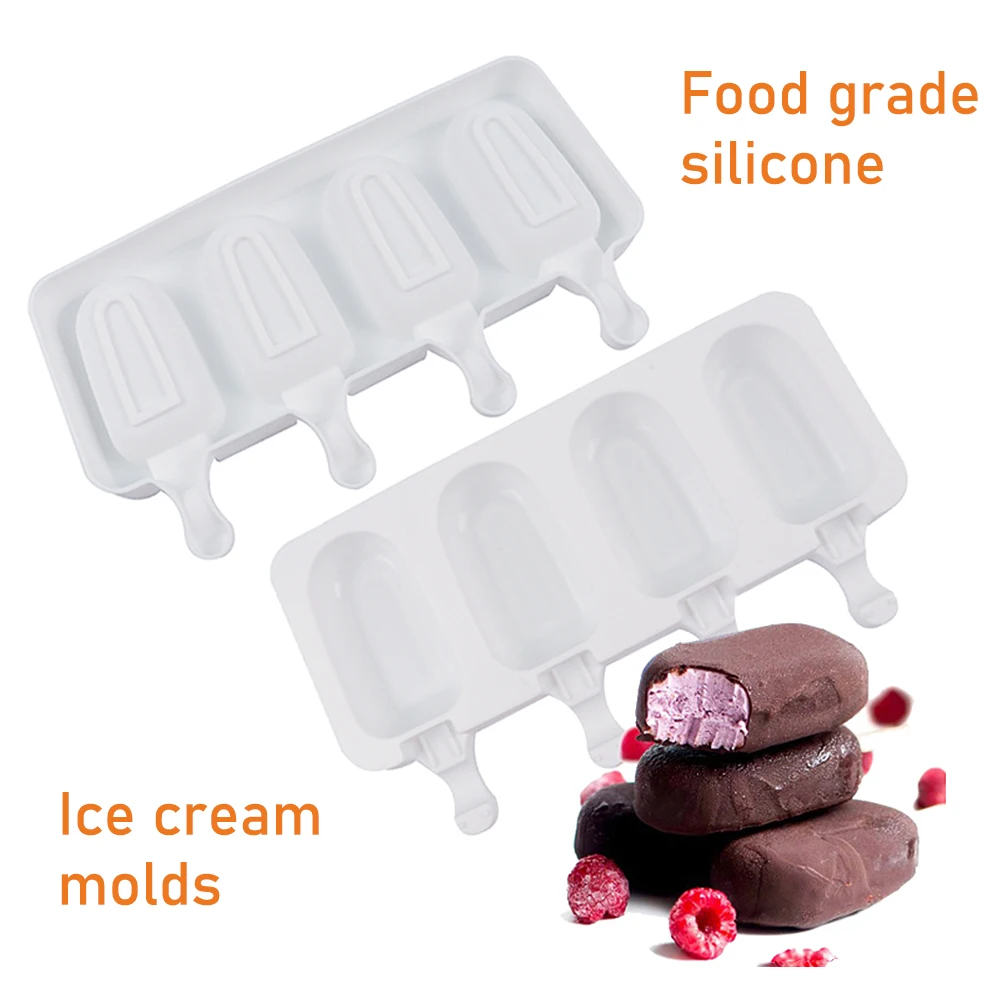 

Silicone Ice Cream Mold DIY Fruit Juice Ice Pop Cube Maker Ice-Tray Popsicle Mould Baking Accessorie Silicone Mold With Sticks