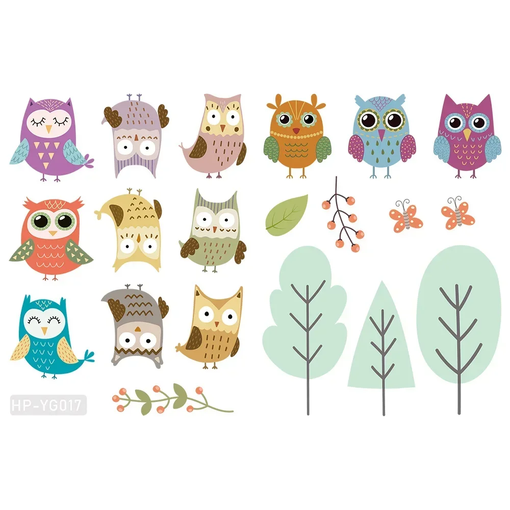 Cartoon owl glow-in-the-dark stickers Children's room self-adhesive wall stickers Decorative glow in the dark stars