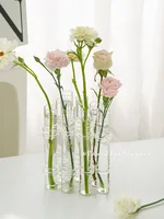 Creative Simple Clear Glass Vase Tubes Set Hanging Flower Arrangement Holder Transparent  Plant Container Home Room Decoration 2