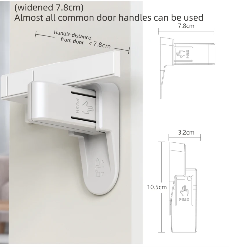 Home Universal ABS Protection Device for Children Easy to Install Anti-open Handle Locks Door Lever Lock Baby Safety Doors Lock