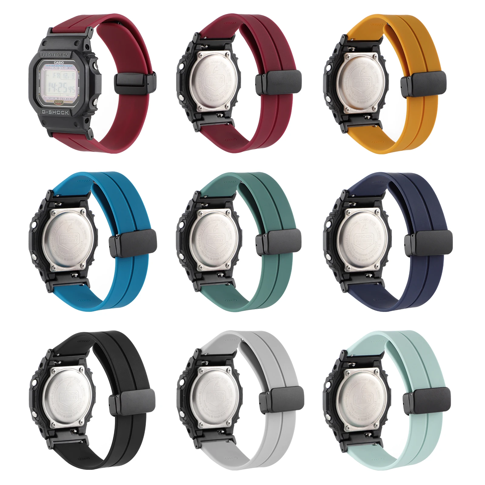 Cinturino Magnetico In Silicone Per Casio Dw-5600 Gw-5035 Gw-B5600 G-5600E Gw-M5610 Dw-5600Bb