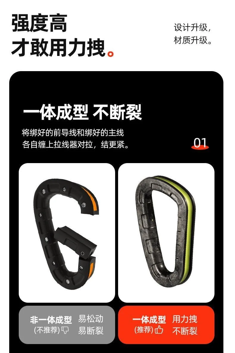 Description Picture 5 of itemNew Carbon Hanging Bottom Cable Puller Sea Fishing Wire Puller Non-slip Fishing Line Protection Nylon Cable Puller Fishing Tools
