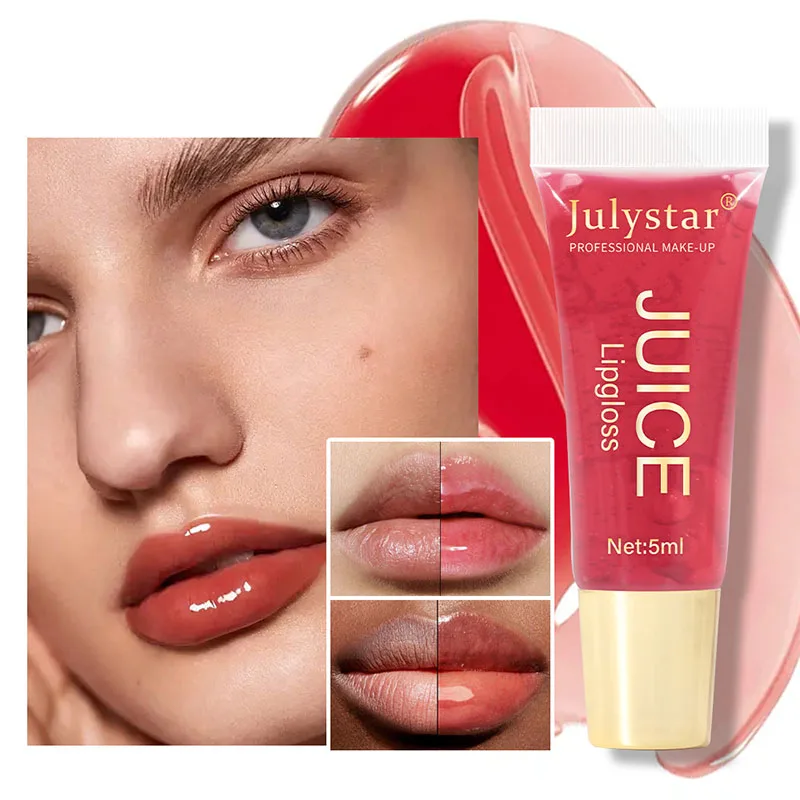 Nude Brown Plumping Lip Gloss Moisturising Fruit Lip Oil Transparent Fullness Lips Tint Soft Tube Makeup Applicator Beauty Care 2