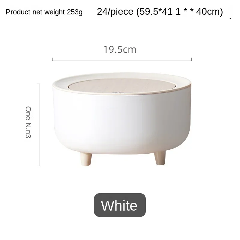 Desktop Trash Can Household Living Room Push-type Paper Basket Office Peel Paper Waste Basket Dormitory with Lid