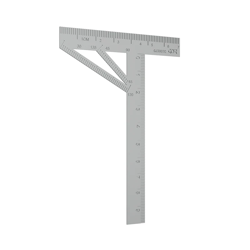 Cormake GJ-3009 보조 눈금자 T자형 눈금자 ABS 고무 플레이트 절단 도구, 모델 세부 각인 라인 도구, 취미 DIY