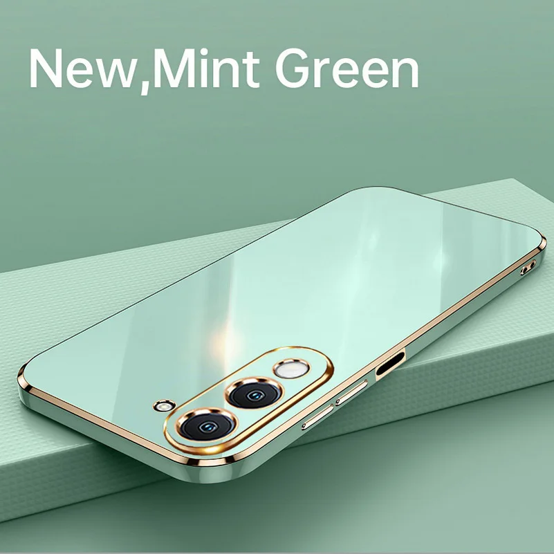 Luxurious Electroplated Gold Border Silicone Phone Case
