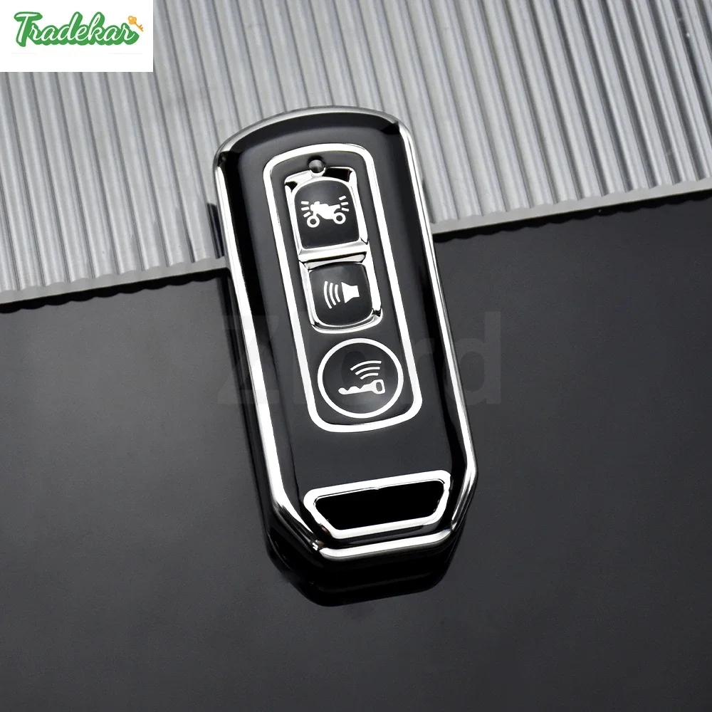 

ТПУ с серебристыми краями, подходит для Honda Forza 250 350 Φ 750 SH150i SH300 150 PCX 125 SH125 JpADV150, Новый чехол для дистанционного ключа из ТПУ