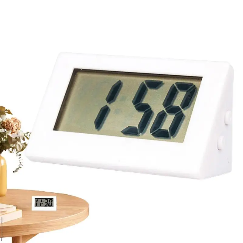 Mini LCD Digital Table Desk Electronic Clock For Home Office Silent Time Display Students Exam Supplies