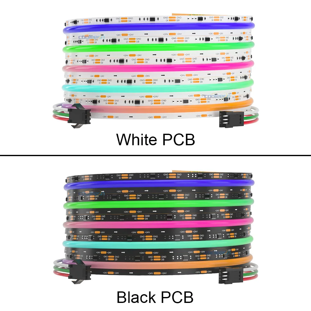 SPI RGB IC LED 조명 스트립, 주소 지정 가능, 720 576 LED, 드림 컬러, DC 12V, 24V, 고밀도, 유연한 FOB, COB 라이트 테이프, RA90, WS2811
