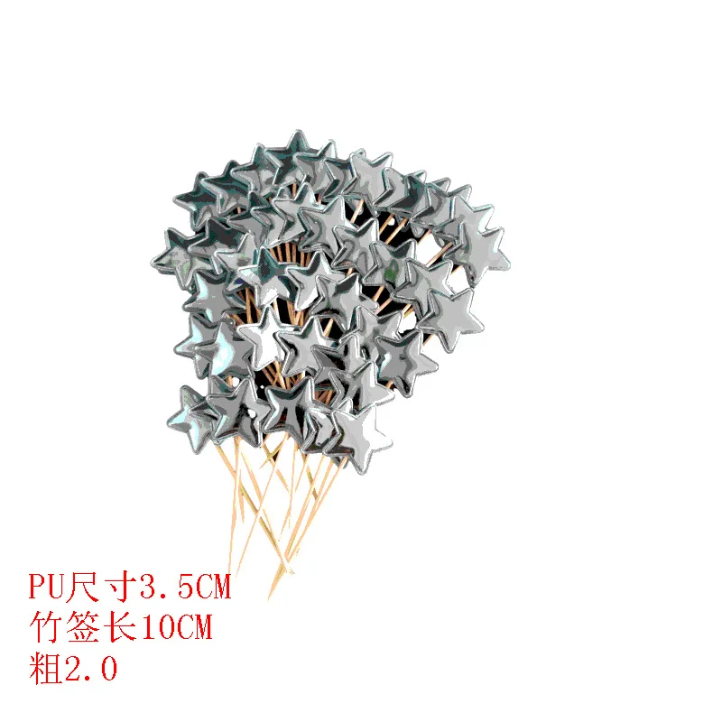 Description Picture 3 of item50PCS Birthday Cake Topper Mini Heart Star Cupcake Toppers Decorating Picks Kids Wedding Party Decorations Baby Shower Favors