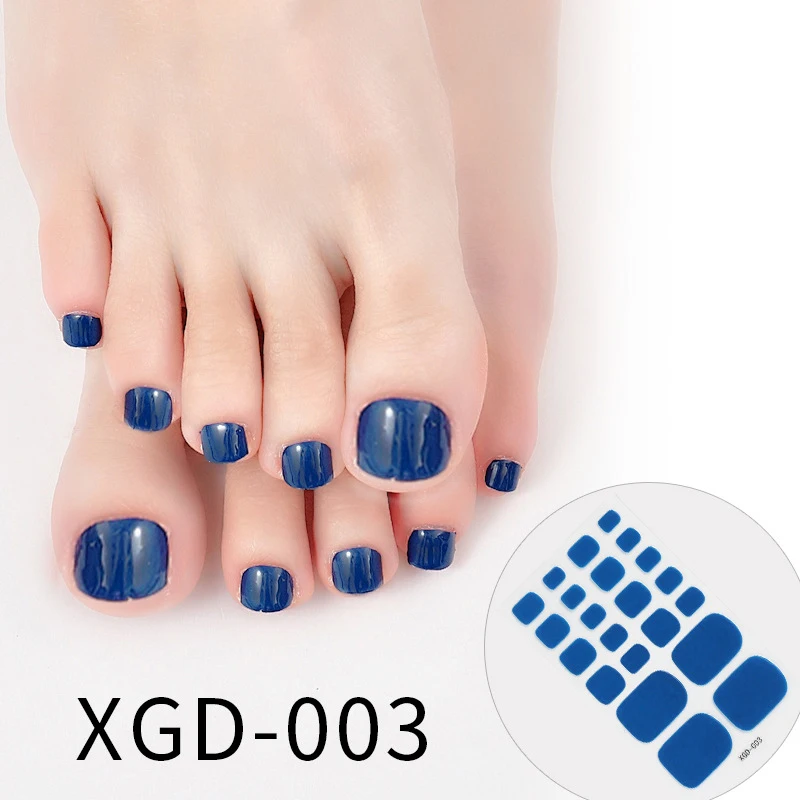 

Solid Color Toe Nail Sticker Full Wraps Manicure Nail Sliders DIY Self-Adhesive Nails Decoration 3D Nail Foils Free Shipping