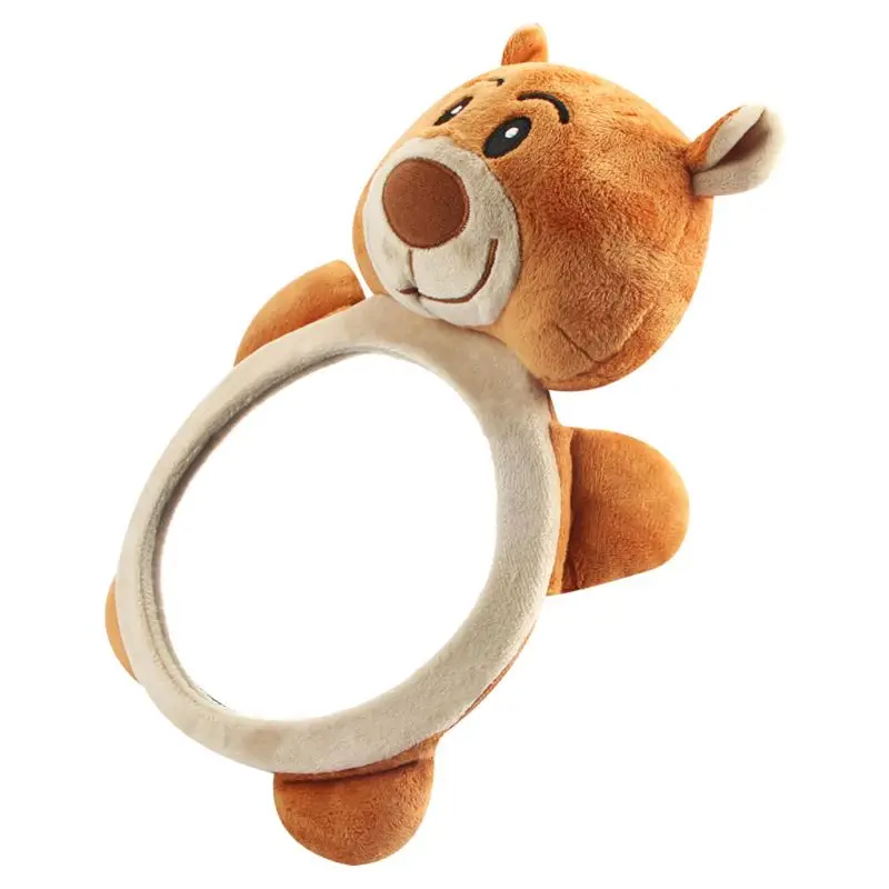 Child Baby for Seat Inside Mirror View Back Safety Rear Facing Care Headrest Mount Cartoon Animals Smiling Bear