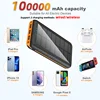 100000mAh Large Capacity Solar Mobile Charging Bank Portable Wireless Power Bank Have LED Light Support Iphone Xiaomi Samsung 1