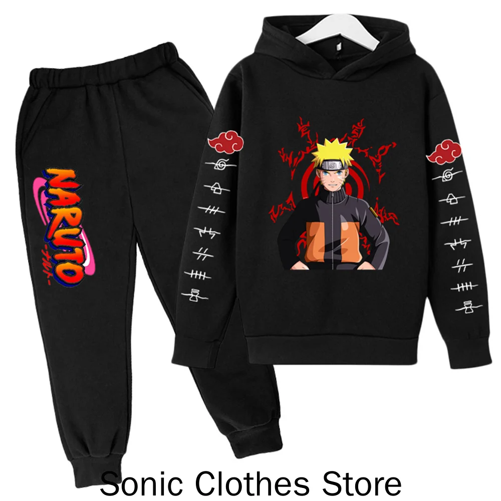 

Naruto Hoodie Kids Clothes Boys Hoodies Avatar Kakashi Harajuku Loose Sweatshirts Top Autumn Spring O Neck Kids Pullover Sets