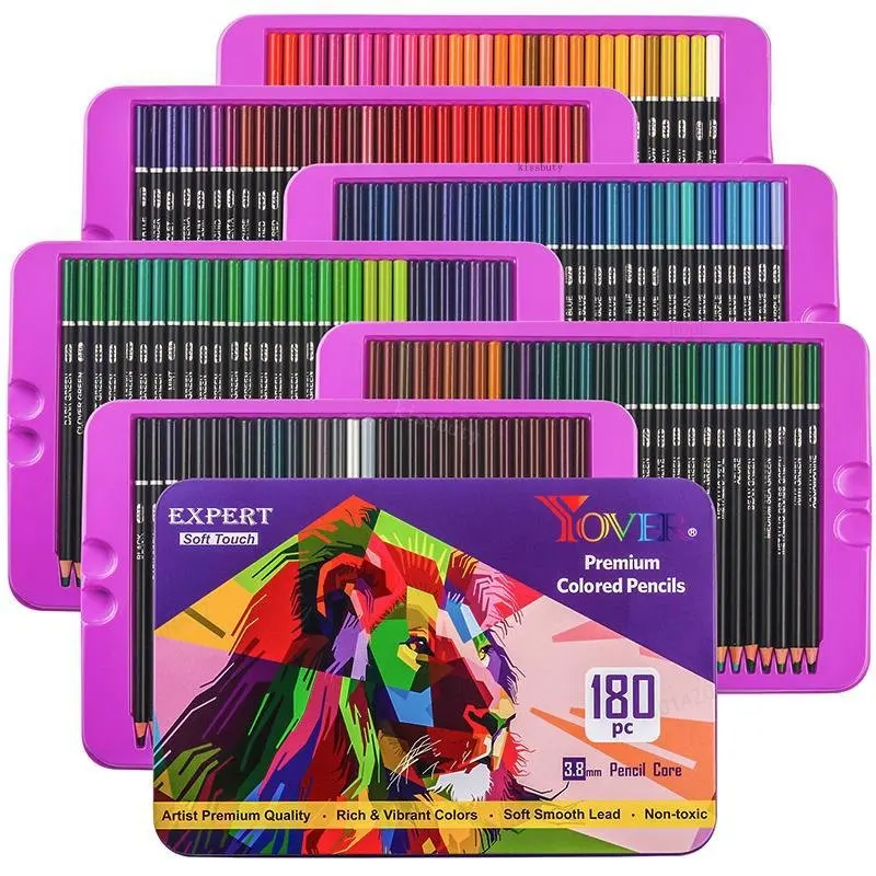 CONFEZIONE SET DI 144 PASTELLI MATITE COLORATE CON PUNTA SPESSA COLOR LEGNO