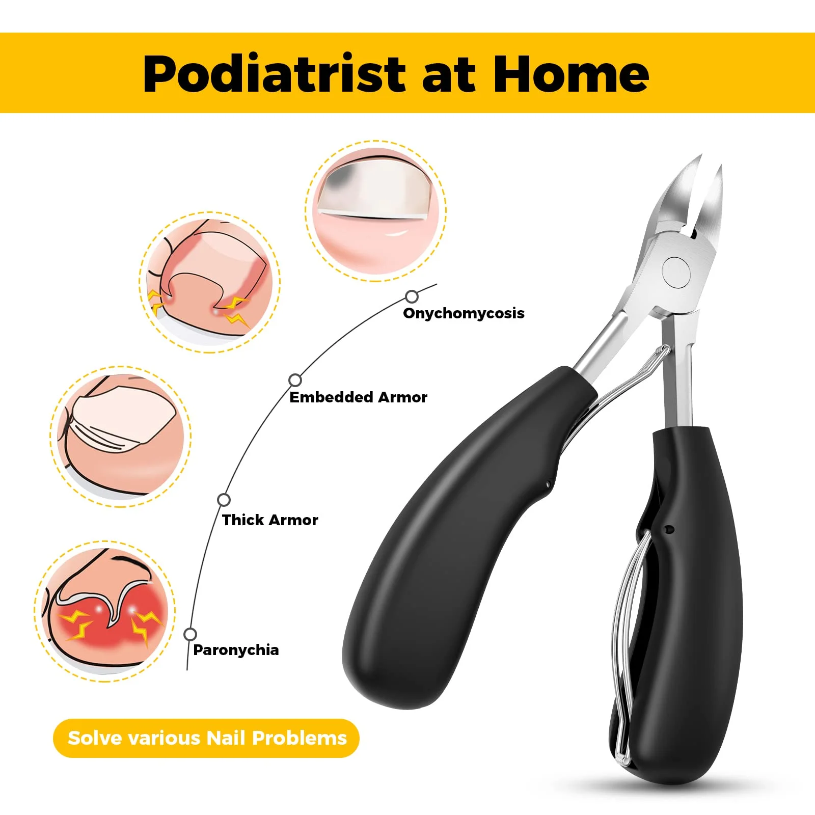 Toe nail Trimmer, Nail Clippers for Thick Nails or Ingrown Toenail Tool, Stainless Steel Sharp Pedicure Toe Nail Clippers 3
