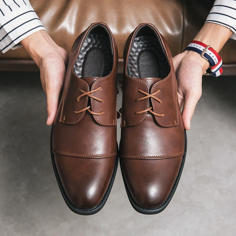 

Men Leather dress Shoes Business Luxury Trendy Casual Formal Loafers Men Moccasins Italian Black Male Driving Shoes Sneakers