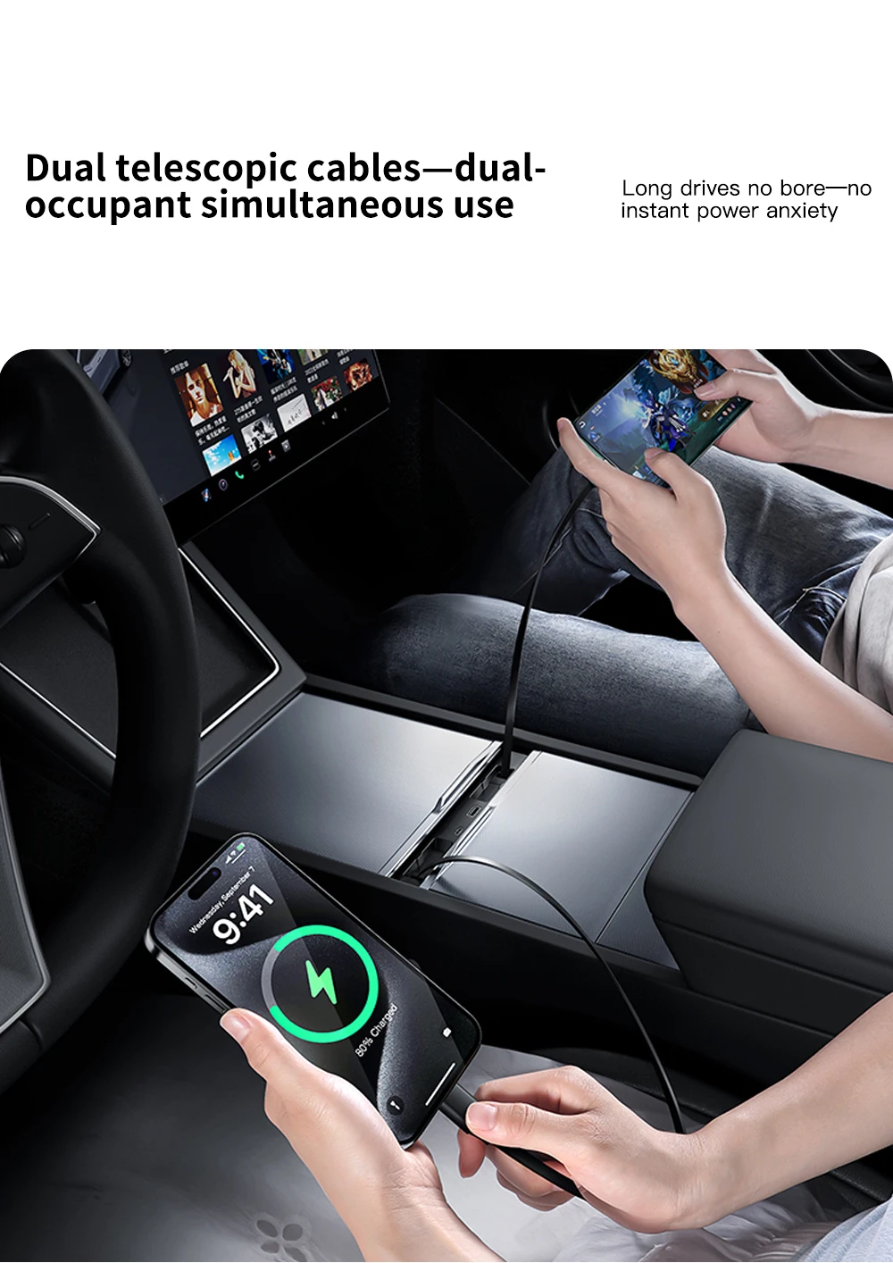 YZ For Tesla Model 3 Y Juniper Highland 2025 45W Central Control Fast Charging E