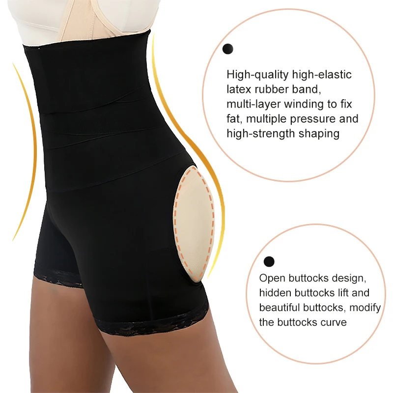 High Waist Trainer Butt Lifter Shapewear Body Shaper Panties Shorts  Slimming Fajas Women Tummy Control With Bandage Wrap Belt