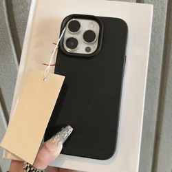 Elegant Leather Candy Lychee Pattern Shockproof Matte Silicone Phone Case - iPhone 12 (Black)