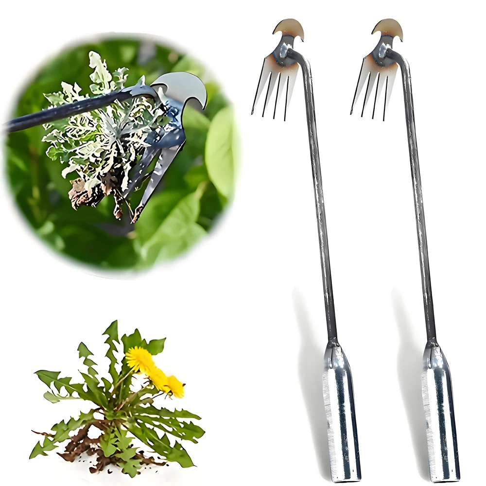 Multifunctional Garden Weeder, Manganese Steel Grass & Soil Removal Tool with Ergonomic Handle for Hand Weeding, Outdoor Lawn Multifunctional Garden Weeder, Manganese Steel Grass & Soil Removal Tool with Ergonomic Handle for Hand Weeding, Outdoor Lawn