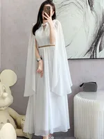 SMTHMA New Fashion Luxurry White Long Dress Women Sleeveless High-End Vintage Elegant Party Dresses Vestidos Female Clothing - Image 2