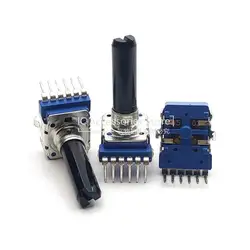 2PCS RK12 Type B50K B503 Dual Vertical Audio Volume Potentiometer D Shaft Length 23MM Single Row 6-Pin