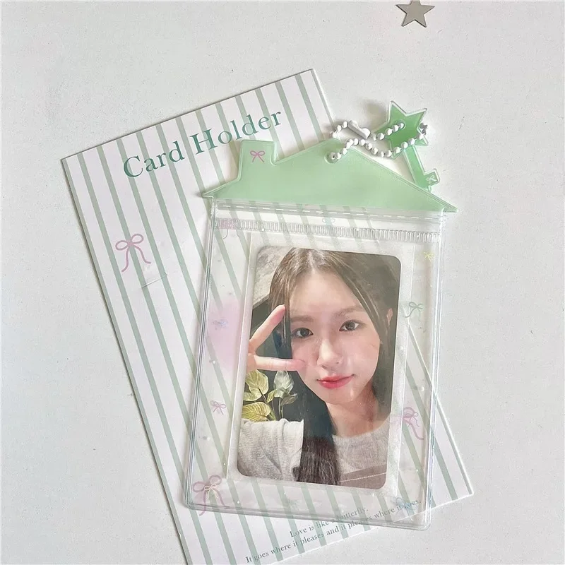 1pcs Cute Tiny House Transparent Candy Bag Kpop Card Sleeves Holder Photocard Holder Card Films Game Cards Protector