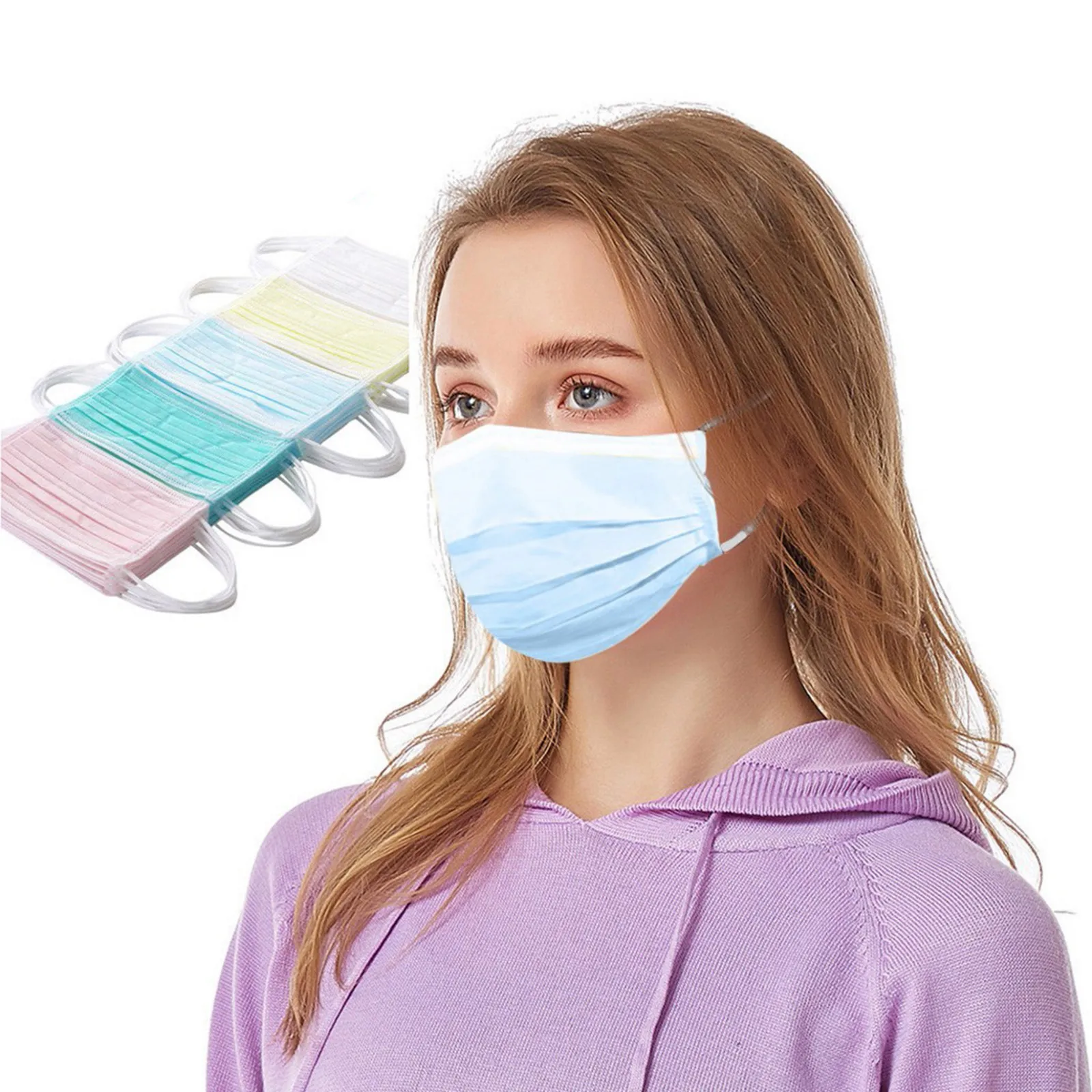 Disposable Man And Woman 3-Layer Mask 50pcs Disposable Mouths Covers Cubre Bocas Desechables Face Mask for Adult