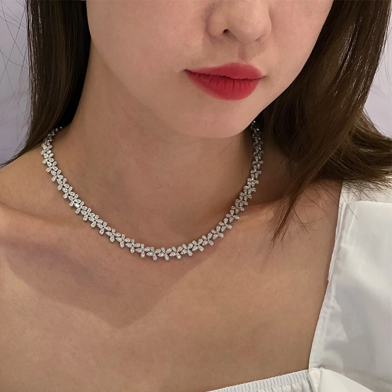 Aazuo 18K White Gold Real Diamonds Senior Banquet Jewelry Set Weave Necklace Bracelet Gift For Women Engagement Wedding Party 16 Sc3097a14e2344481ad85426d9f7576eeH Aazuo 18K White Gold Real Diamonds Senior Banquet Jewelry Set Weave Necklace Bracelet Gift For Women Engagement Wedding Party