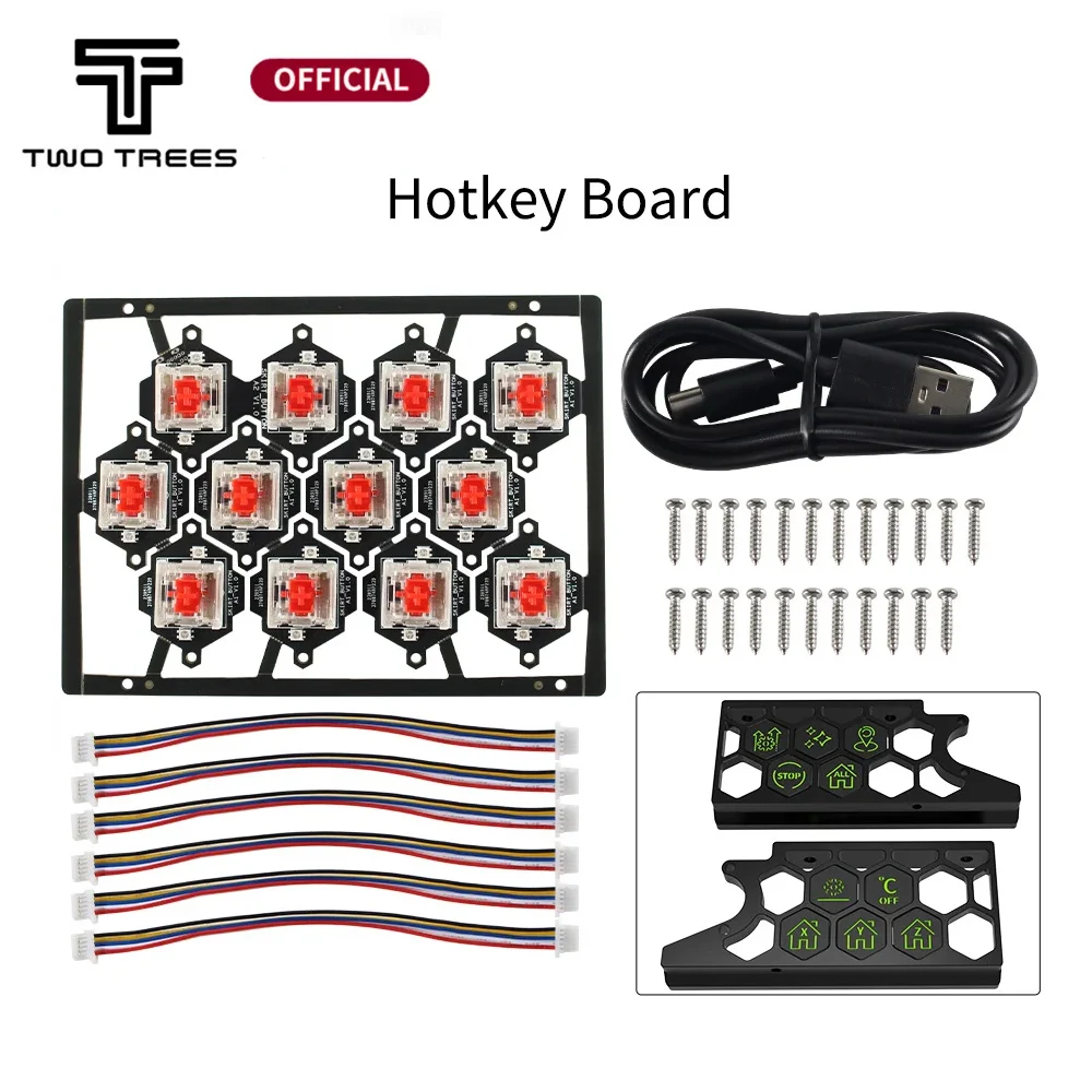 For Voron Hot Key Board Skirt Klipper Pre-installed PCB Panel Set With Neopixel LED for V2.4 Trident Switchwire 3D Printer Parts