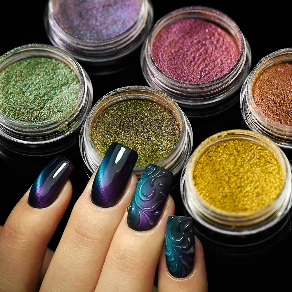 Nail powder nail pigment nail glitter nail decoration 3D Chameleon Magnetic Glitter Dust Cat Eye Chrome Pigment DIY Craft Supplies