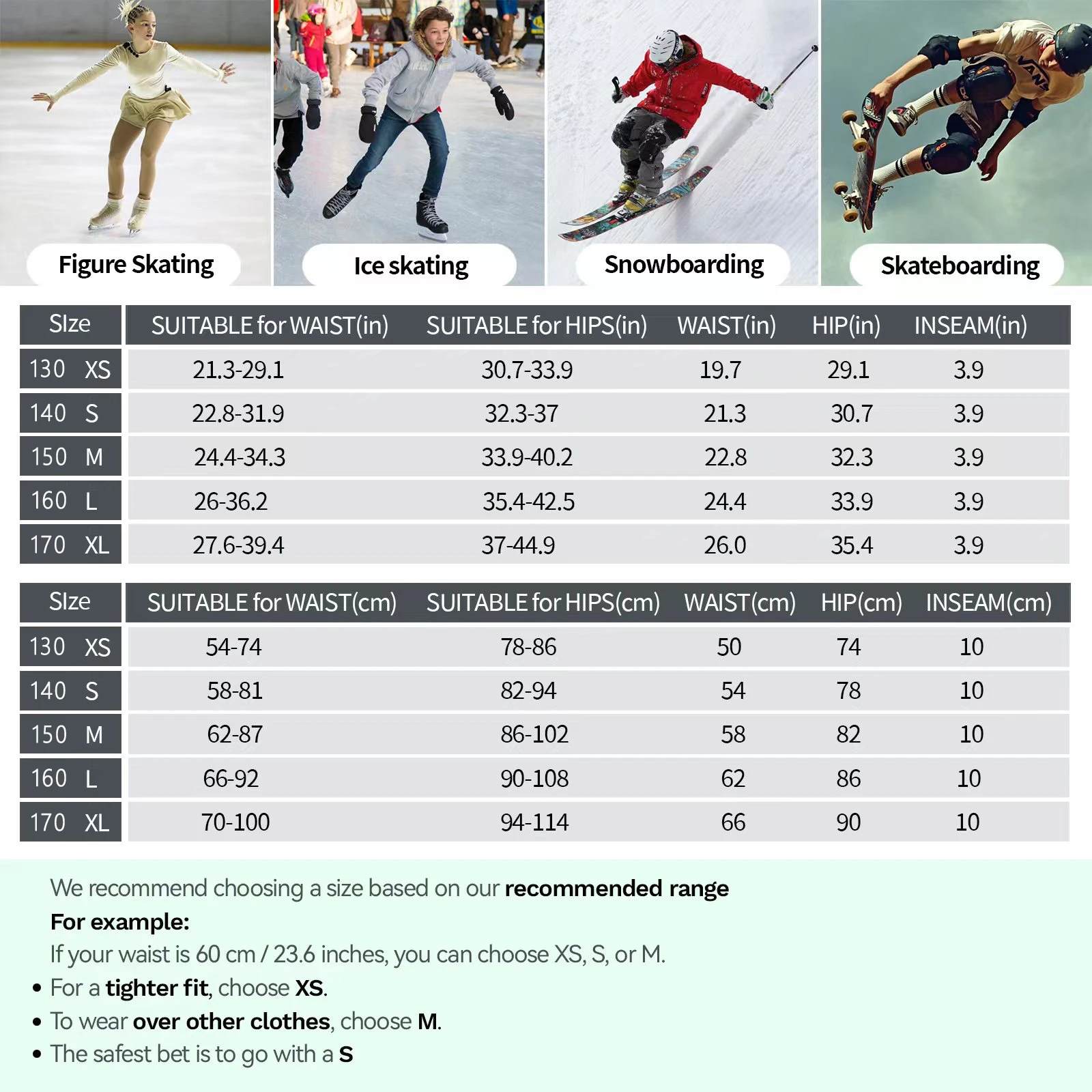 Protective Shorts AVIVOR Figure Skating Protective Shorts with Side Zipper and 3D Padding for Kid Youth Adult, Suitable for Skiing Skateboarding
