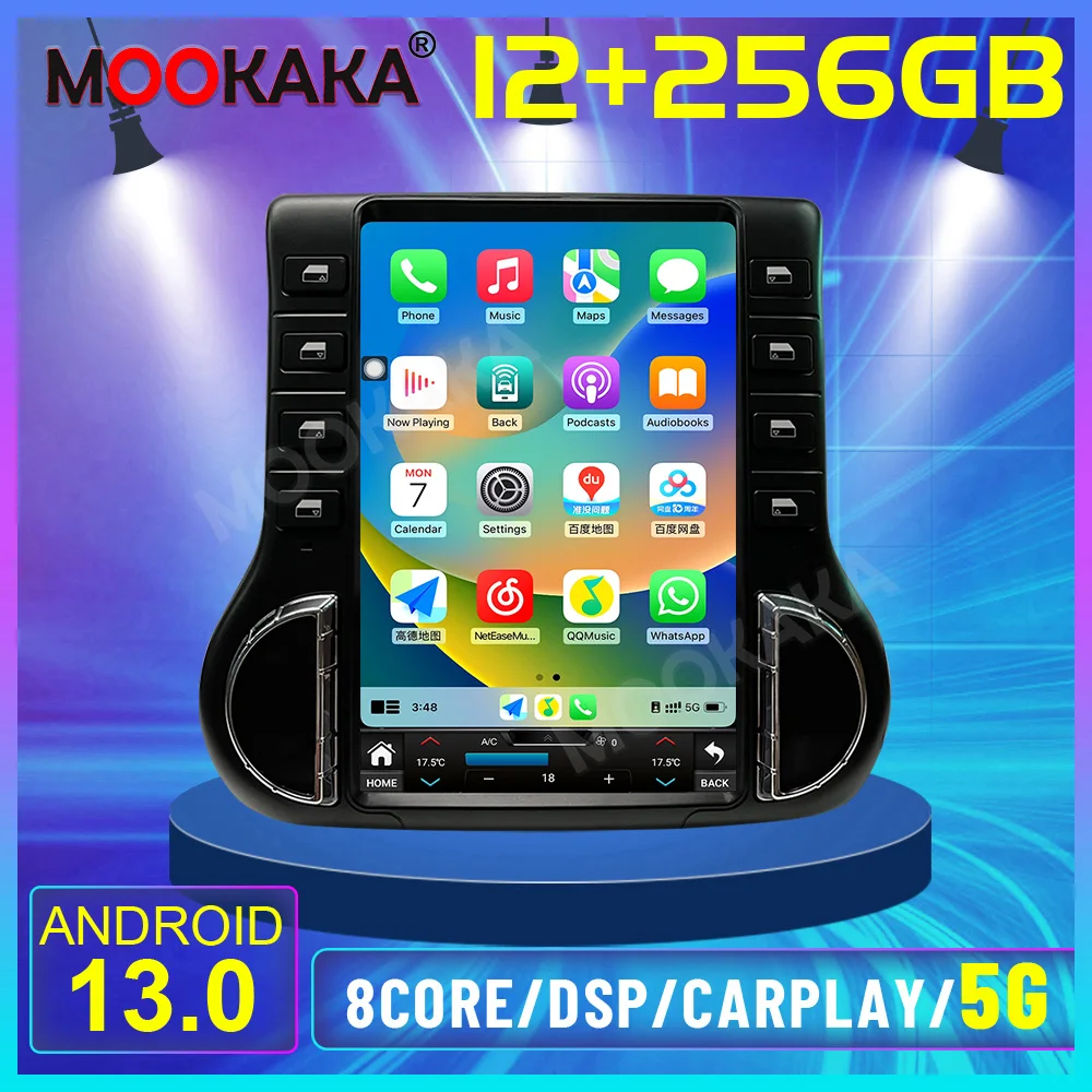 

12.1" Android 13 Tesla Screen For Jeep Wrangler 2011-2014 Car Multimedia Player Car GPS Navigation Head Unit Radio Tape Recorder