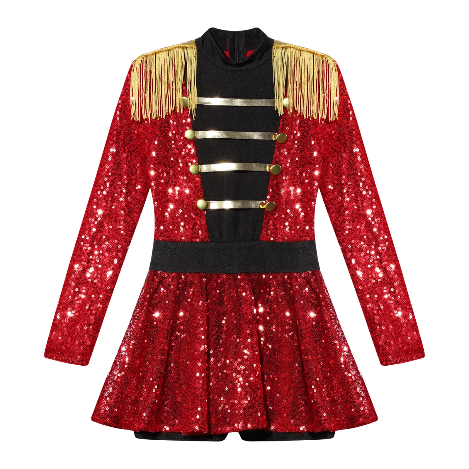 Cosplay Costume Halloween Dress Outfit Girls Circus Ringmaster Costume Lion Tamer Ring Leader Uniform Majorette Halloween Party Magic Show Performance Fancy Dress Up