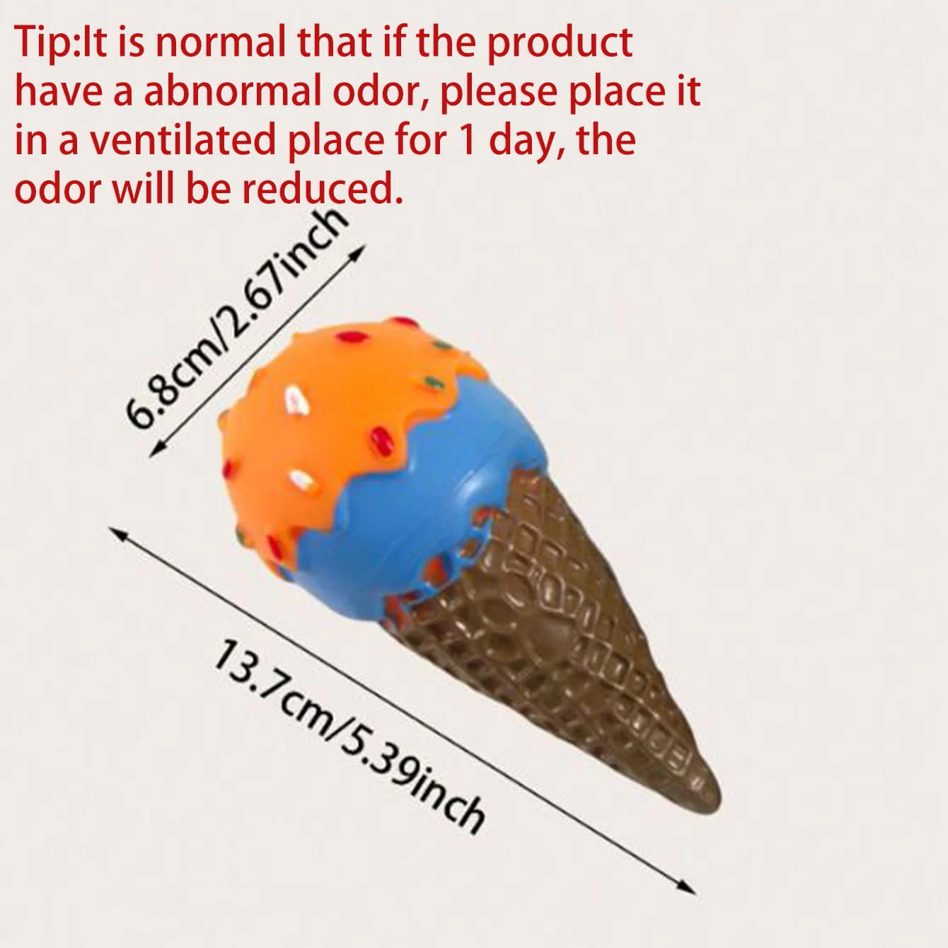 Dog Squeaky Toy Ice Cream Cone Shaped Chew